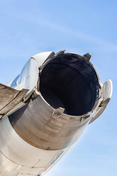 istock Rear view of a commercial airplane jet engine 1282851509