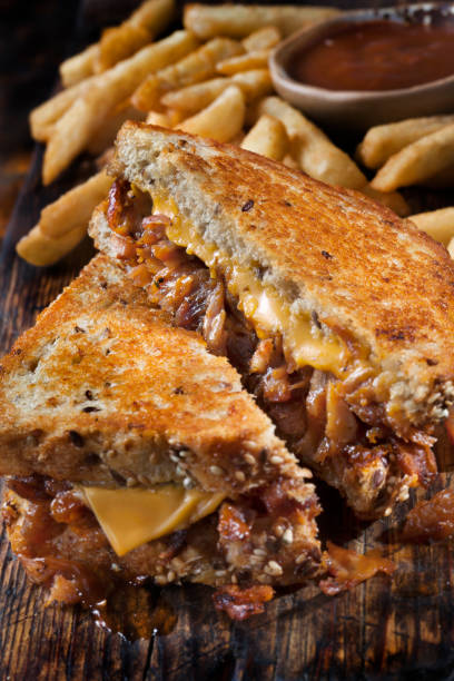 istock Pulled Pork Grilled Cheese Sandwich with Fries 1282855166