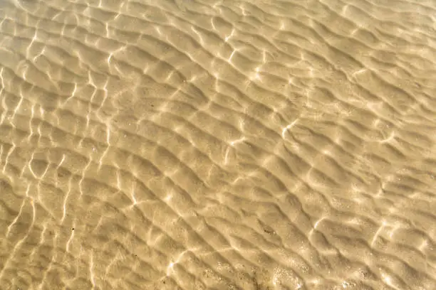 Photo of Beautiful sand and water patterns on the crystal cleat water of the mediterranean sea, Peloponnese (Peloponnesus) Peninsula, Mainland Greece