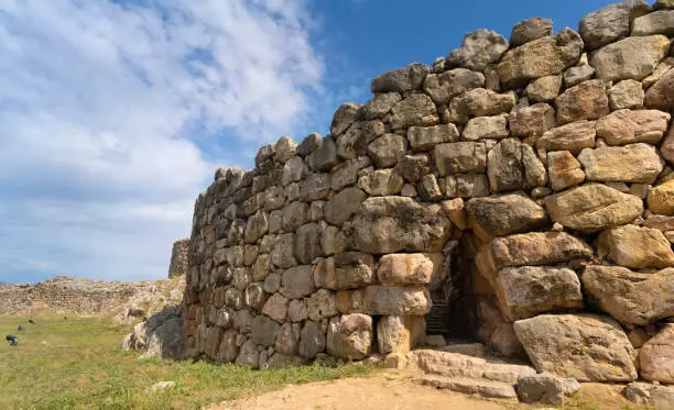 Photo of Ruins of the Tiryns hill fort with occupation ranging back seven thousand years, from before the beginning of the Bronze Age. Argolis, Peloponnese,Greece