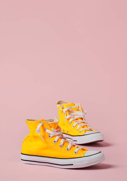 istock Yellow sport canvas shoes 1282859387