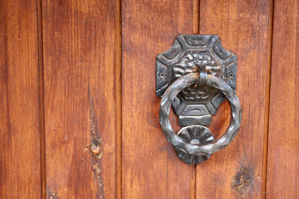 istock Retro style doorknob in near plan 1282860975