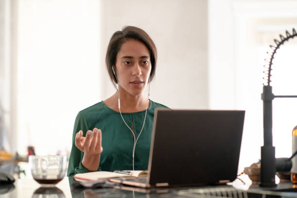 istock Woman on a zoom call 1282861447