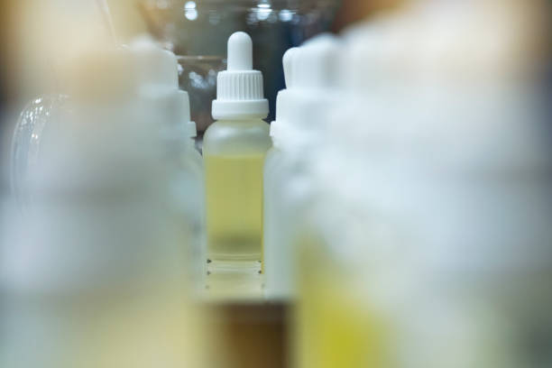 istock A small glass flask with a dropper tip contains liquid in a lab flask. 1282865221