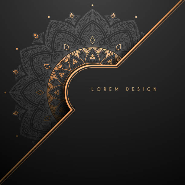 złoto i czarny ozdobny mandali tło projektu - religious symbol islam religion symbol stock illustrations