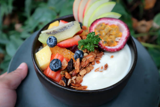 istock smoothie bowl, yogurt with fruit 1282869184