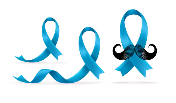 ilustrações, clipart, desenhos animados e ícones de dia de conscientização do câncer de próstata luz blye fitas de seda conjunto isolado em fundo branco - novembro azul