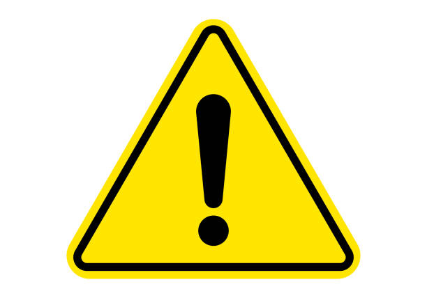 Warning sign attention caution exclamation sign, alert danger, vector yellow triangle icon vector art illustration