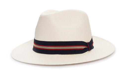 Studio shot of a straw Panama Hat cut out against a white background.