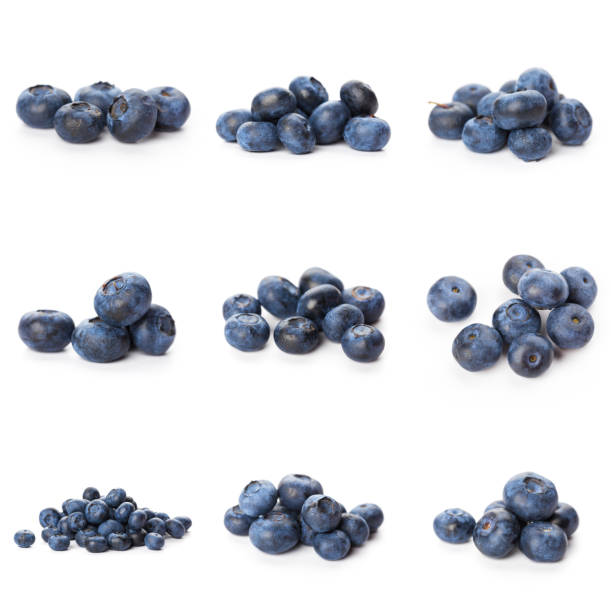 istock Blueberries set isolated on white background. Bilberry. Clipping path. 1282874738