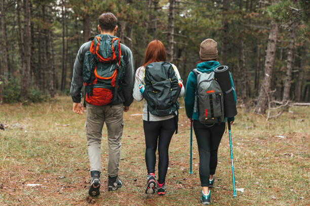 istock Friends hiking together in mountain 1282875096