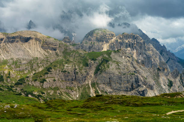 The road to Tre Cime di Lavaredo, Dolomites, at summer