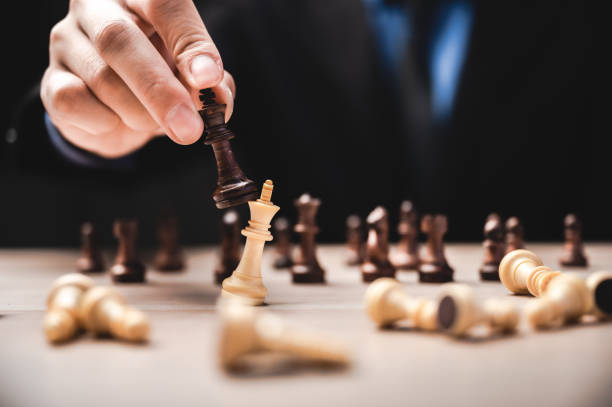 istock business leadership, teamwork power and confidence concept with  chess 1282880452