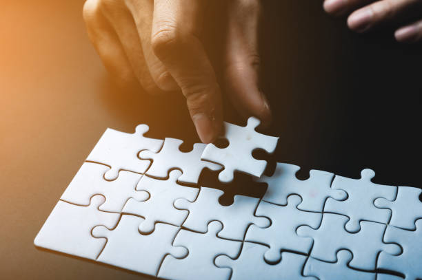 istock Missing jigsaw puzzle piece, business concept for completing the final puzzle piece 1282880674