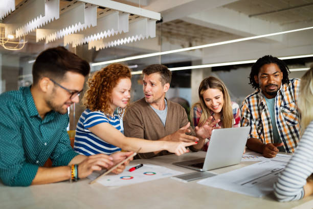 istock Business people designer architects teamwork brainstorming planning meeting concept 1282881857