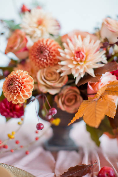 istock Autumn flowers bouquet in vase 1282882189