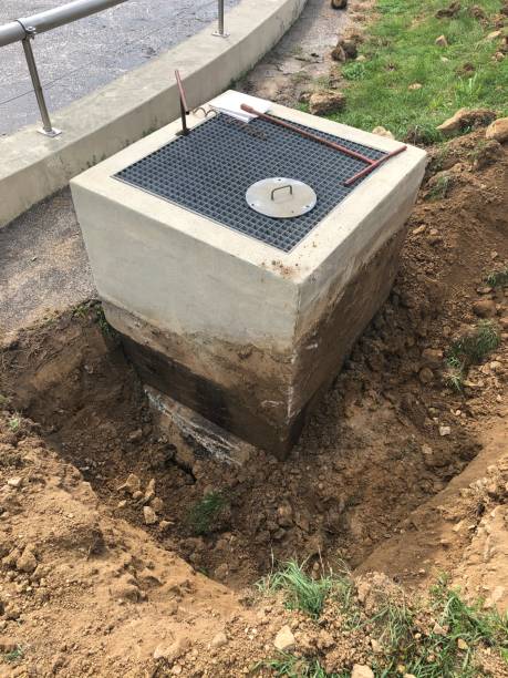 istock Wastewater shaft was uncovered for repair work 1282882932
