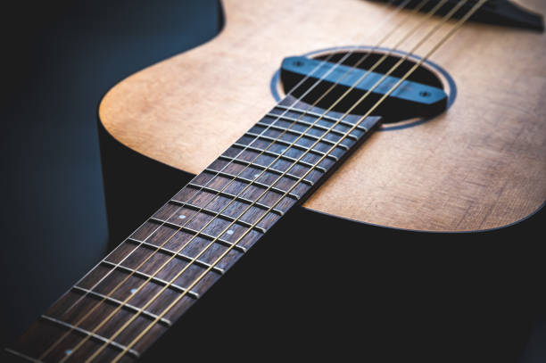 istock New wooden folk guitar music instruments 1282883158