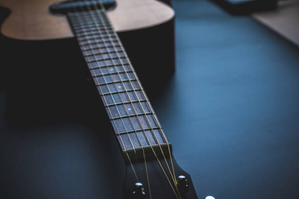 istock New wooden folk guitar music instruments 1282883523