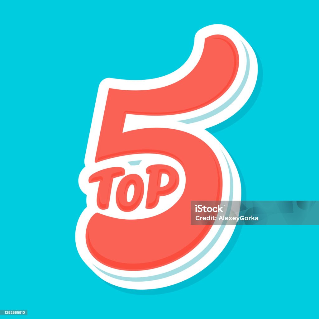 Top 5 Vector Icon Vector Illustration Top 5 Vector Icon Handdrawn