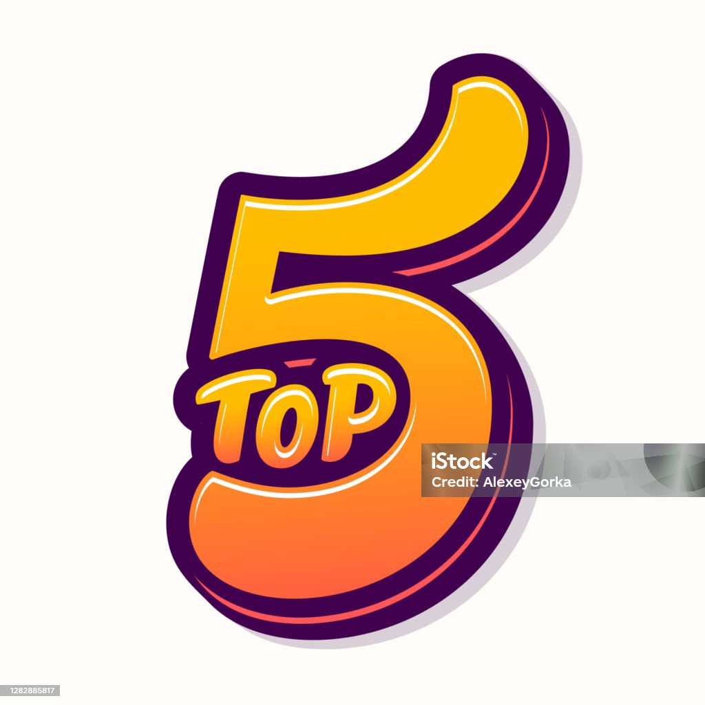 Top 5 Vector Icon Vector Illustration Top 5 Vector Icon Handdrawn