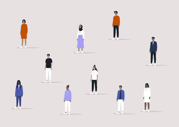 istock A scattered group of diverse characters, social distancing concept, coronavirus isolation 1282887702