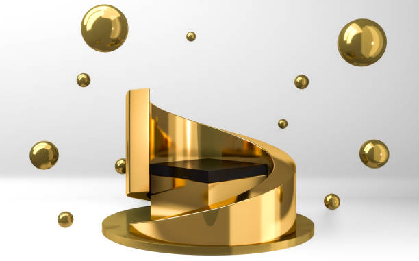 istock podium show cosmetic product geometric form cylinder podium in white background.3D rendering 1282888652