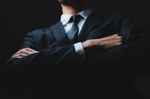 businessman black suit, uniform for business people
