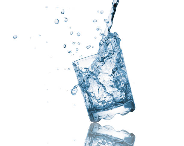 istock Water splash in transparent glass. 1282890299