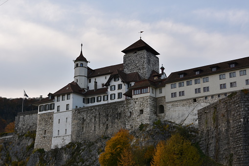 On December 29th 2023, a look from below, the Hohenschwangau Castle sitting on a hill in Hohenschwangau.