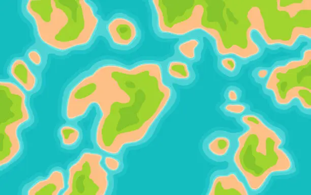 Vector illustration of Abstract Land Ocean Island Map Background