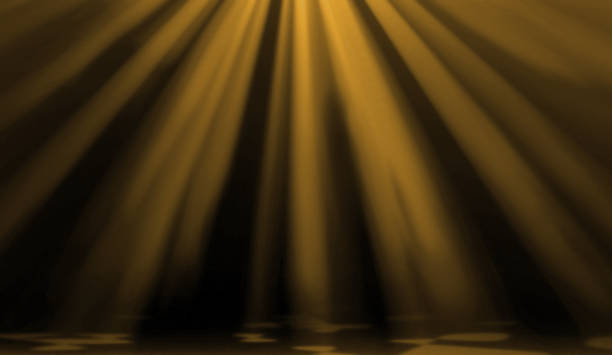 istock Stage golden lights effect. Abstract christmas gold gradient . Shiny spotlight or stage. 3D render 1282900838