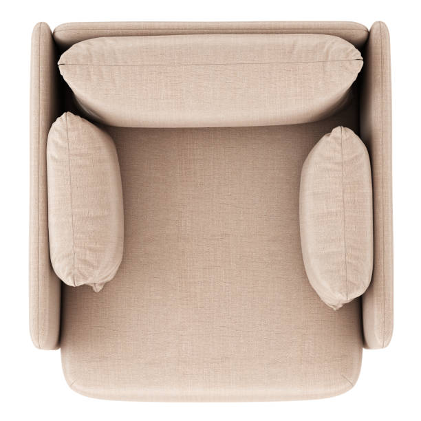 istock A soft chair with two pillows on a white background top view. 3d rendering 1282901896