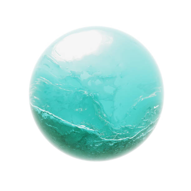 Abstract blue ball with water inside. 3d rendering