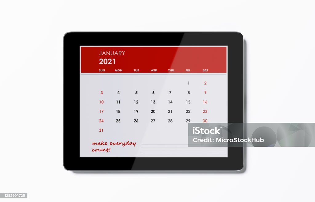 Calendario Digitale Mensile 2021 Gennaio - Fotografie stock e altre  immagini di 2021 - 2021, Affari, Agenda - iStock