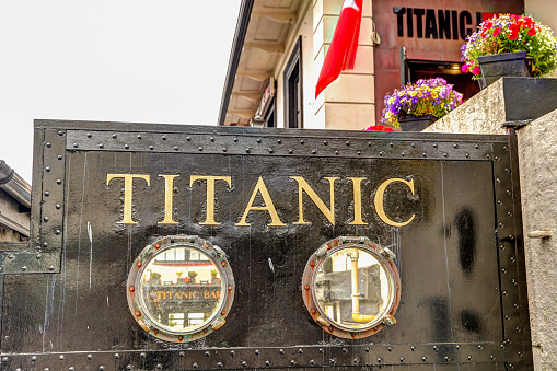 Cobh, Ireland - July 10, 2019: The Titanic Experience Museum along the shores of Cobh, Ireland