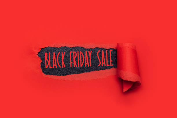 Black Friday Sale text in paper hole