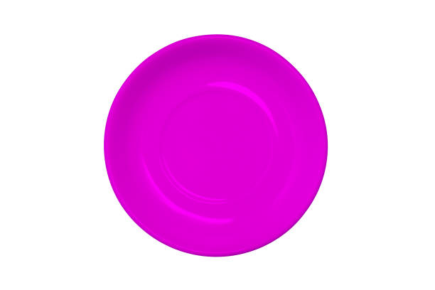 istock Purple kitchen plate isolated on a white background 1282907321