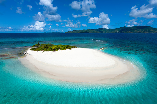 Deserted tropical Island, Sandy Spit, British Virgin Islands, Caribbean