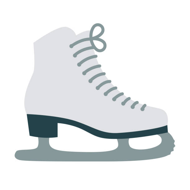 Ice Skate Icon on Transparent Background A flat design icon on a transparent background (can be placed onto any colored background). File is built in the CMYK color space for optimal printing. Color swatches are global so it’s easy to change colors across the document. No transparencies, blends or gradients used. ice skating stock illustrations