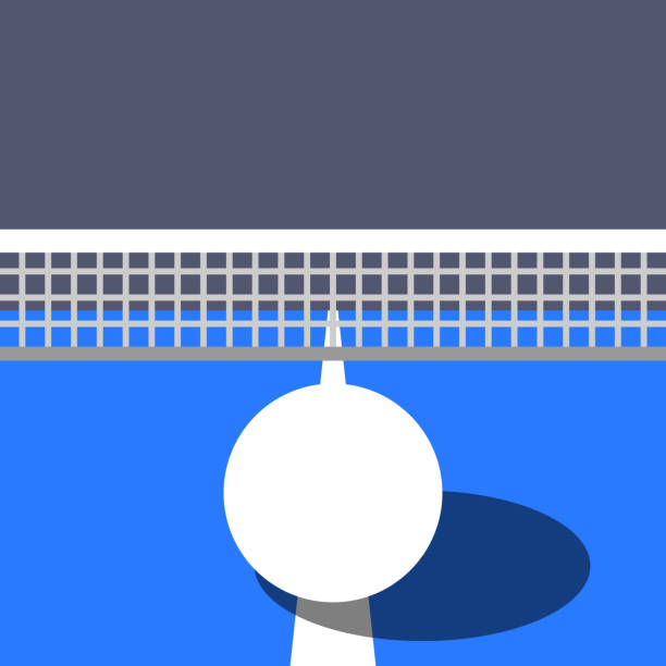 мяч для пинг-понга и стол. мяч для настольного тенниса. спортивный дизайн - table tennis table stock illustrations