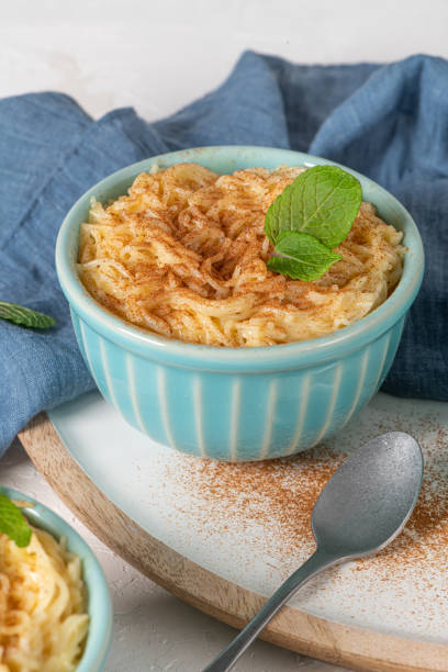 istock Aletria is a classic Portuguese vermicelli pudding and this is a traditionally served at Christmas time. This is one of the favourites pudding from Portugal 1282910544