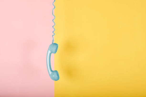 blue vintage telephone hanging