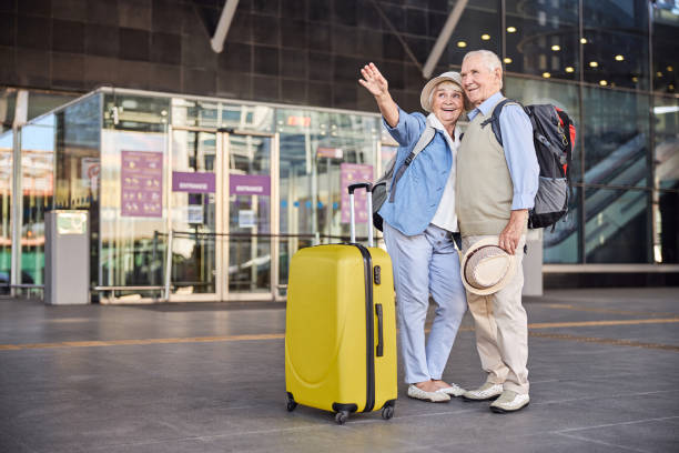 istock Joyous tourist showing something to her husband 1282912845