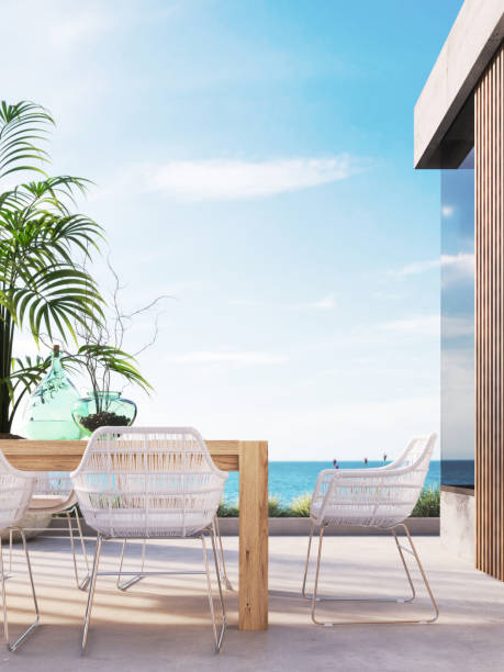 Modern balcony stock photo