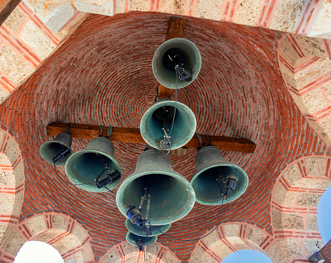 Bells in the bell tower of the Monastery of Varlaam on the highest point of the monastery