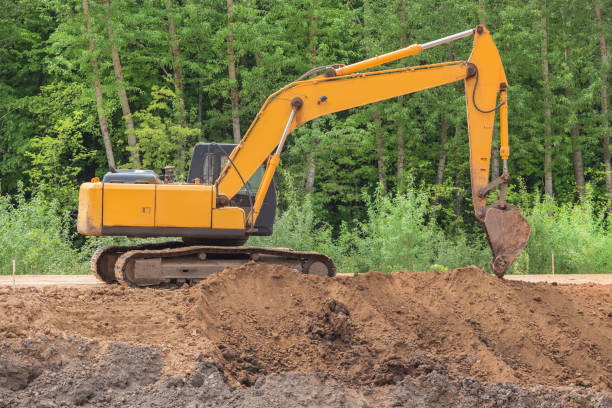 istock Excavator on the construction of road 1282923669
