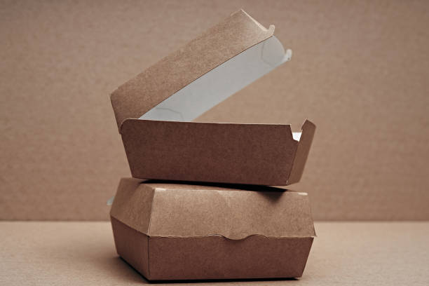 istock Paper, environmentally friendly disposable tableware for a sandwich, lunch, dessert. 1282928298