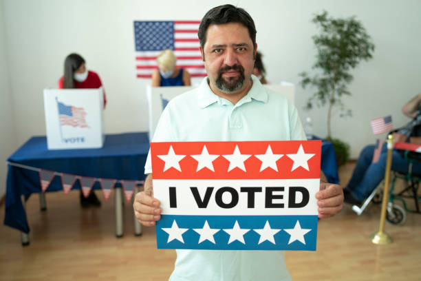 istock Mid adult man on Election Day 1282928358