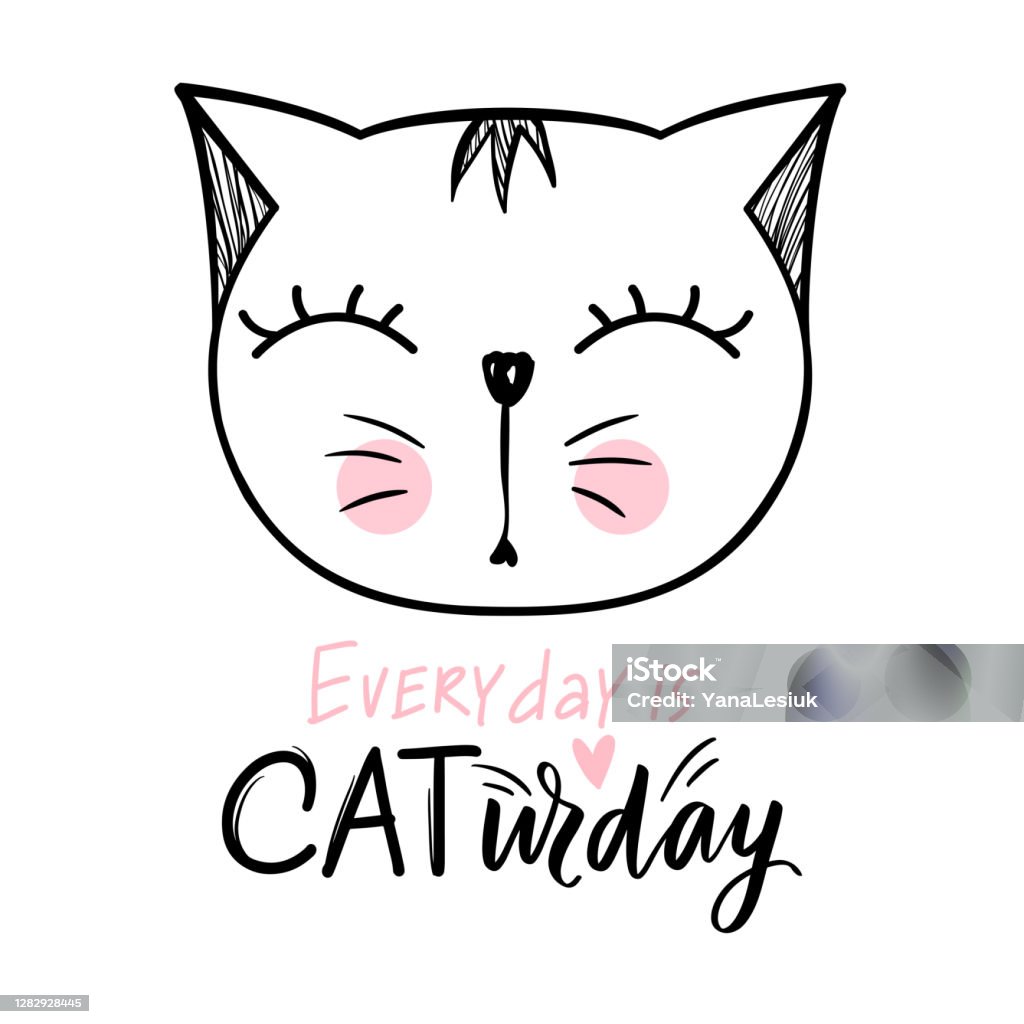 Vector Hình Minh Họa Mèo Dễ Thương Vẽ Tay Mèo Con Sành Điệu Doodle ...